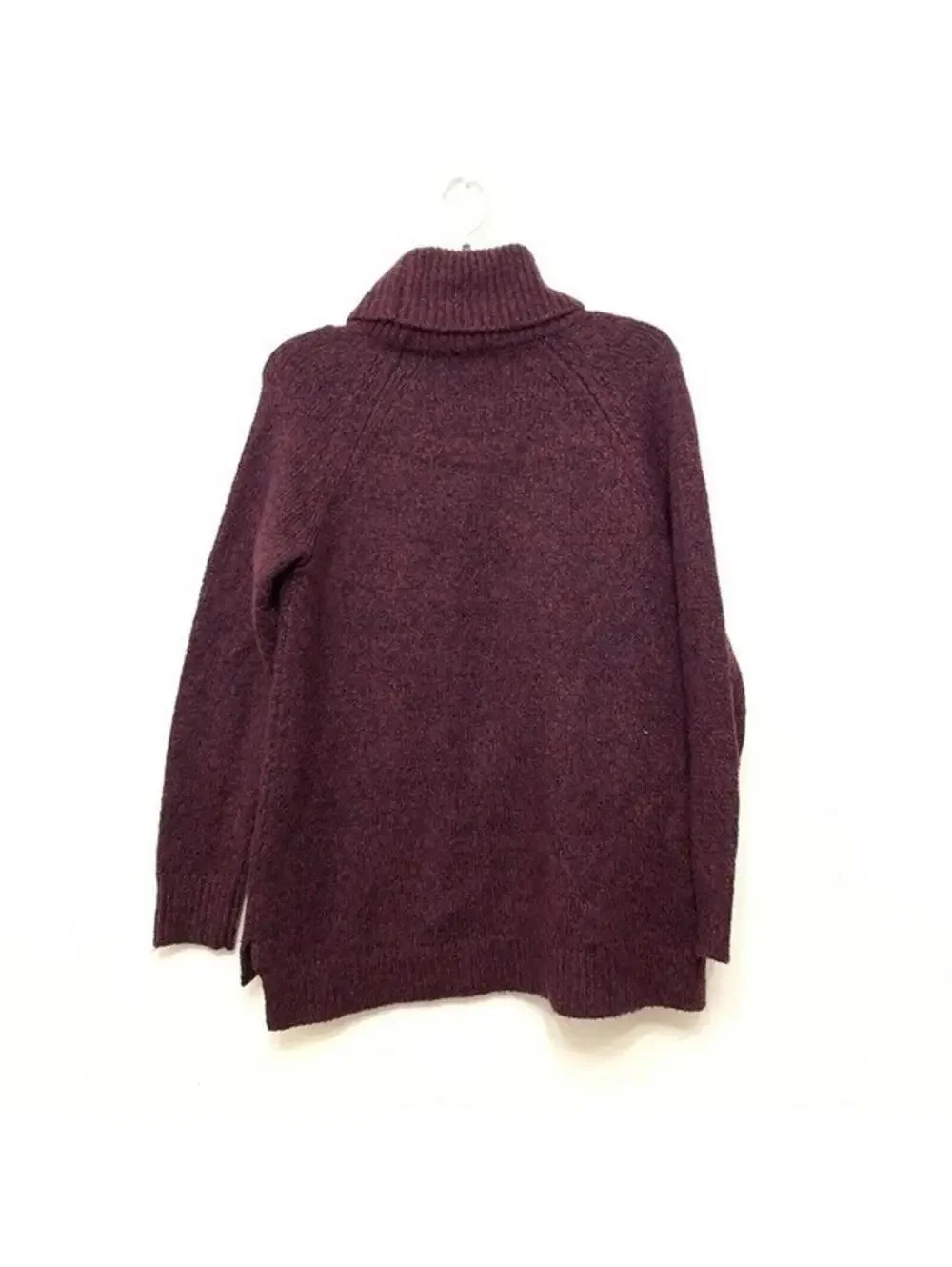 NWT Michael Kors Burgundy Turtleneck Sweater Gold Zip Shoulder XL Knit Pullover